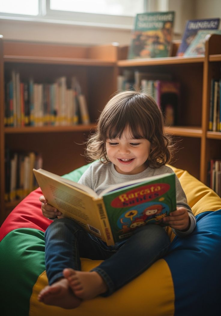 Bambino che esplora libri da Folletti di Carta
